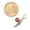 12Pcs 12 Colors Round Acrylic & Wing Alloy Pendant Decoration HJEW-JM02401-3