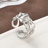304 Stainless Steel Open Cuff Rings for Women RJEW-A079-11C-P-2