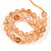 Natural Citrine(Heated) Beads Strands G-S345-6mm-18-3