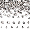 120Pcs 12 Styles Tibetan Style Alloy 3D Flower Beads FIND-YW0009-60-1