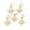 Brass Micro Pave Cubic Zirconia Charms KK-C157-39G-1