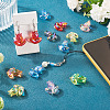 18Pcs 9 Styles Acrylic & Alloy Flower Pendants PALLOY-TAC0160-7
