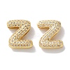 Rack Plating Brass Micro Pave Cubic Zirconia Slide Charms KK-C084-34G-Z-1