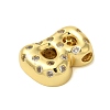 Rack Plating Brass Micro Pave Clear Cubic Zirconia Perdants KK-C067-11G-B-2
