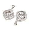 Brass Micro Pave Clear Cubic Zirconia Peg Bails Pin Pendants KK-CBA6A75-41P-2