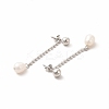 304 Stainless Steel Ball Chain Stud Earrings EJEW-C017-01P-2