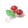 Natural Lapis Lazuli/Carnelian/Rose Quartz/Amethyst/Synthetic Moonstone Round Copper Wire Wrapped Pendants PALLOY-JF03313-4