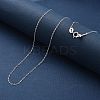 925 Sterling Silver Cable Chain Adjustable Slider Necklaces for Women NJEW-U030-01S-01-6
