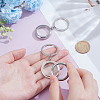 2Pcs 304 Stainless Steel Locket Pendant Keychain KEYC-UN00016-3