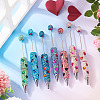 2Pcs Polymer Clay Rhinestones Ball-Point Pen OFST-TA0001-03F-7