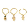 Fruit Theme Brass Micro Pave Cubic Zirconia Open Cuff Rings for Women RJEW-U057-07G-4