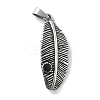 Retro 304 Stainless Steel Enamel Pendants STAS-Z098-28AS-1