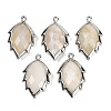 Natural Moonstone Faceted Leaf Pendants G-I375-04P-19-1