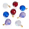 8Pcs 4 Colors Transparent K9 Glass Pendants FIND-TA0003-17-2