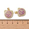 Brass Micro Pave Cubic Zirconia with Synthetic Opal Pendants KK-D096-22G-3