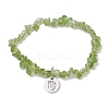 Natural Peridot Stretch Bracelets BJEW-JB11147-06-1