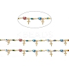 Enamel Heart with Evil Eye Link Chains CHC-C003-25G-02-2