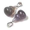 Natural Grey Agate Pendants G-B127-03P-19-3