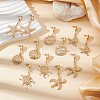 6 Pairs 3 Style Shell & Starfish Steel Asymmetrical Earrings with ABS Imitation Pearl Beaded EJEW-PH0001-15-5