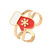 304 Stainless Steel with Enamel Cuff Rings for Women LS-RJEW-Z116-01G-03-2