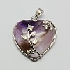 Heart Natural Amethyst Pendants GP356-4-3