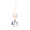 Heart Natural Rose Quartz Pendant Decoration DJEW-PW0002-22L-2