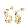Brass Enamel Evil Eye Stud Earrings EJEW-A093-04G-07-1
