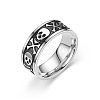 Retro 201 Stainless Steel Enamel Finger Rings for Men FS-WG366A7-02-2