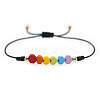 Friendship Rainbow Heart & Brass Bead Adjustable Braided Bracelets VD3512-2-2
