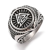 Viking 304 Stainless Steel Valknut Rings RJEW-U005-17G-AS-1