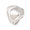 US Size 7 304 Stainless Steel Cuff Rings LS-RJEW-D336-04P-2