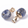 Top Golden Plated Natural Blue Spot Jasper Pendants G-T131-03E-3