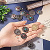 12 Sets 6 Style Flat Round Alloy Coin Screwback Rivets FIND-TA0004-02-5