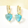 Brass Micro Pave Cubic Zirconia Heart Hoop Earrings EJEW-H171-07G-3