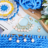 20Pcs 2 Colors Flat Round with Number Alloy Enamel Locking Pendant Stitch Markers HJEW-SC00045-4