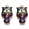 Rack Plating Alloy Enamel Pendants ENAM-N055-176F-3