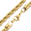 Ion Plating(IP) 5MM 201 Stainless Steel Rope Chain Bracelets for Women BJEW-R318-02G-2