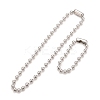 304 Stainless Steel Ball Chain Necklace & Bracelet Set STAS-D181-02P-01B-1