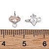 SHEGRACE Brass Pave Cubic Zirconia Horse Eye Connector Charms XGRQ2O035-436P-3