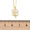 925 Sterling Silver Pave Clear Cubic Zirconia Clover Pendant Necklaces for Women NJEW-G168-01G-5