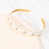 Brass Micro Pave Clear Cubic Zirconia Cuff Bangles for Women BJEW-A163-02G-02-3