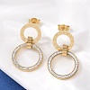 304 Stainless Steel Polymer Clay Ring Stud Earrings EJEW-V004-04G-2