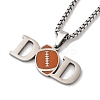202 Stainless Steel Enamel Box Chain Sport Ball Pendant Necklaces for Men LS-NJEW-K380-01A-03-1