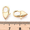 Brass Heart Lobster Claw Clasps KK-N254-14G-3