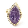 Natural Amethyst Horse Eye Wrapped Adjustable Ring G-D458-03G-07-RS-2