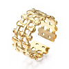 304 Stainless Steel Bar Wrap Open Cuff Ring RJEW-T023-01G-3