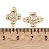 Brass Pave Clear Cubic Zirconia Cross Connector Charms KK-L251-10G-3