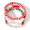 3Pcs 3 Styles Christmas Polymer Clay Heishi Beaded Stretch Bracelet Sets YV4785-4-1
