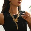Elegant Alloy Hollow Flower Tassel Earrings & Necklaces for Women FZ8785-3
