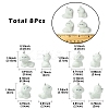 4Styles 8Pcs Flocking Resin Cute Puppy Pendants RESI-YW0003-43B-2